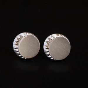 Vtg Round Sunshine Gold Tone Cufflinks